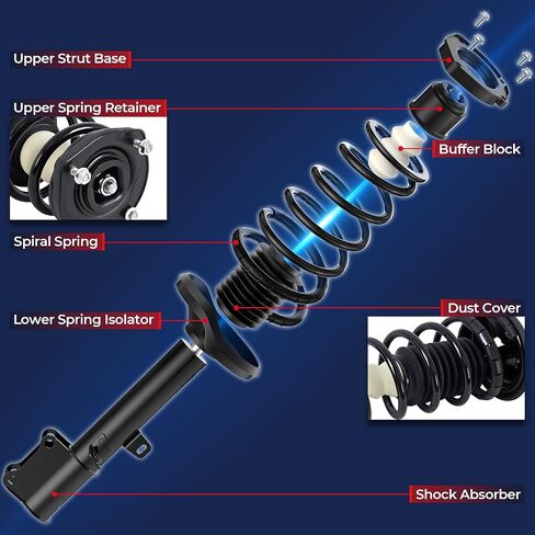 مجموعات الصدمات الأمامية MOSTPLUS المتوافقة مع 2005-2017 Volkswagen Jetta Golf GTI Passat Beetle RABBIT CC 2006-2013 AUDI A3/A3 Quattro (مجموعة من 2) in Saudi Arabia