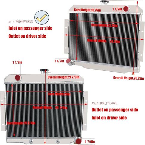 CC583 AA5052 Aluminum Radiator For 1972-1986 Jeep CJ5 CJ6 CJ7 Scrambler Cherokee 3.8L 4.2L 5.0L V8 Radiador 3 Row Core Radiators in Kuwait