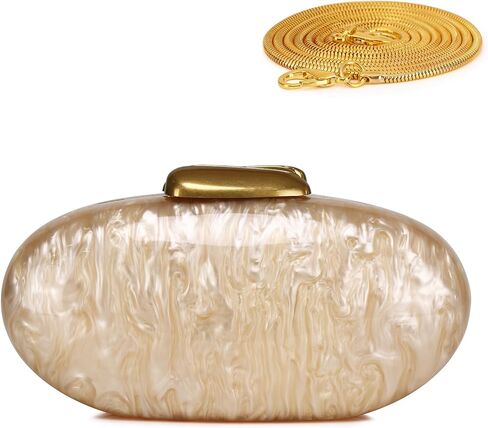 محفظة لابير من الأكريليك بمقبض رخامي وحقيبة سهرة عصرية للنساء لحفلات الزفاف الرسمية. in Kuwait