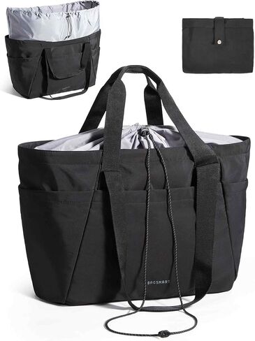 BAGSMART Reusable Grocery Bags, Large Beach Bag, Foldable Tote for Shopping Moving Holiday Travel Packing in Saudi Arabia