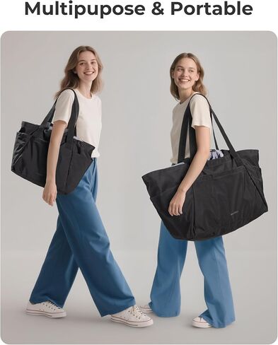BAGSMART Reusable Grocery Bags, Large Beach Bag, Foldable Tote for Shopping Moving Holiday Travel Packing in Saudi Arabia