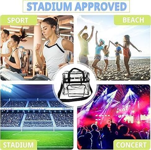 Clear Bag for Stadium Events - Water Proof Crossbody Bag for Women (12x6x12 inch) in Saudi Arabia