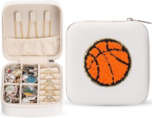 Tudomro 6 Pcs Basketball Jewelry Case Basketball Gifts for Team Small Portable Travel Jewelry Box Holder Organizer Storage for Women Sports Team Club Lovers Birthday Party Favors in Saudi Arabia