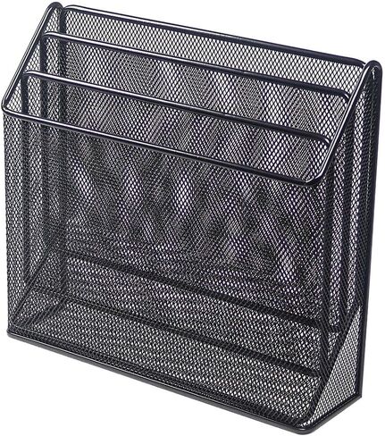 Office Depot Brenton Studio™ Metro Mesh 3-Tier Organizer, 11 1/2" H x 12 3/4" W x 3 1/2" D, Black in Saudi Arabia