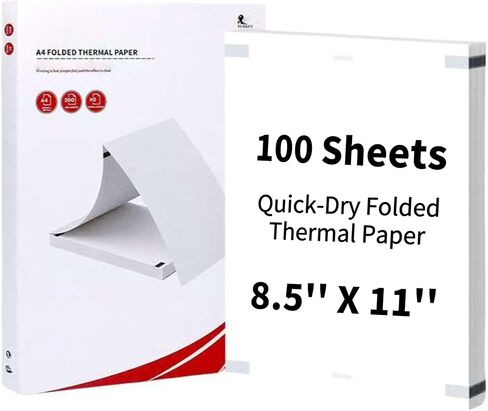 ورق طابعة حرارية HUOJI مقاس 8.5 × 11 (100 ورقة)، مقاس حرف أمريكي، ورق حراري سريع الجفاف، متوافق مع الطابعة المحمولة in Kuwait