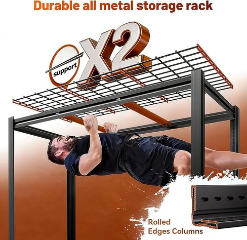 Extra Large 84" Hx 62.12" Widex 24" D Adjustable Industrial Metal/Steel 6-Shelf-Storage-Rack Heavy Duty Utility Tall Garage/Warehouse Shelving Shelves Unit/System for Bin/Shed, Black in Kuwait