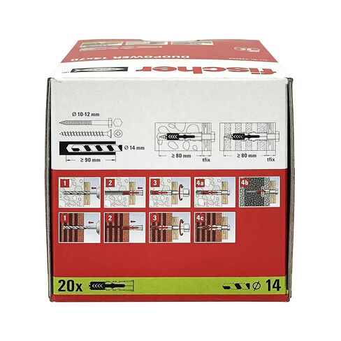 فيشر DuoPower دريوال التوصيل 14x70 بدون مسامير 20 قطعة مربع in Kuwait