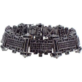 Hip-Hop Bling Chunky Black CZ Micro Pave Iced Out Bracelet in Saudi Arabia