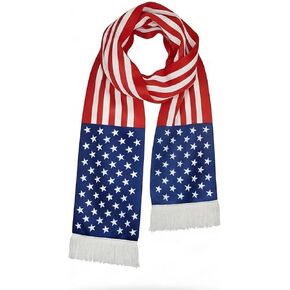 American Flag Scarf Women Men Soft Floral Print Shawl Chiffon Sheer Scarf 55.1 * 6.7 inch in Saudi Arabia