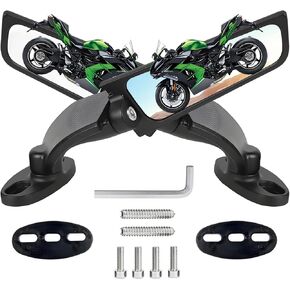 مرايا الرؤية الخلفية ذات الجناح الجانبي الكبير للدراجات النارية متوافقة مع Kawasaki Ninja 650 400 300 ZX14R ZX10R ZX6R ZX4RR سوزوكي GSXR 1000 750 600 Honda CBR1000RR CBR600RR CBR500R in Kuwait