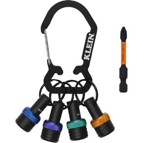 مجموعة سلسلة مفاتيح حامل لقم 5 قطع من كلاين تولز K33850، تنظم وتخزن لقم محرك سداسية مقاس 1/4 بوصة، ومرفق حلقة تسلق، وأشرطة ملونة لسهولة التعرف عليها in Kuwait