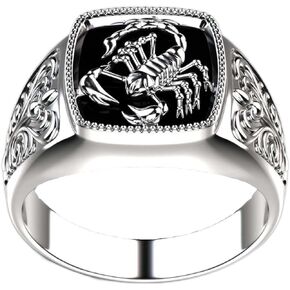فاسق الهيب البوب ​​للرجال 925 الفضة الاسترليني خاتم العقرب خمر الحشرات بارد القوطية السائق خواتم المعادن روك السائق العصابات حلقة مربعة الخلود المشاركة الزفاف كوكتيل حزب الدائري (الولايات المتحدة 9) in Kuwait