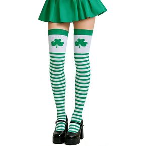 جوارب عالية الفخذ مع نبات النفل الأخضر لجوارب عيد القديس باتريك جوارب عالية الفخذ in Kuwait