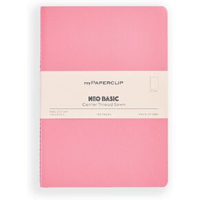 myPAPERCLIP NeoBasic A5 Plain Notebook | 192 Pages, 80 GSM, 250 GSM Soft Cover, A5 (5.83 x 8.27 in) | Black in Kuwait