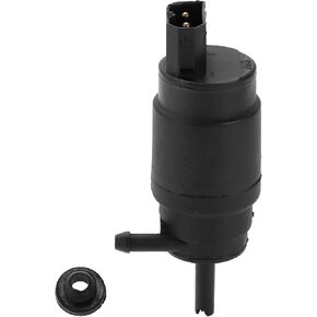 مضخة غسيل الزجاج الأمامي رقم 61661380066 - مضخة محرك غسيل الزجاج الأمامي للسيارة - لسيارة BMW 3 Series 1982-1994 بلاستيك أسود مع حلقة معدنية - قطعة واحدة in Kuwait