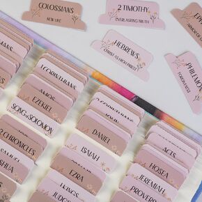DiverseBee Laminated Bible Tabs (Large Print, Easy to Apply), Bible Study Journaling Supplies, 84 Bible Index Book Tabs for Men and Women, Bible Accessories, Includes 18 Blank Tabs - Noble Theme in Kuwait