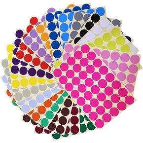 1 Inch Round Colored Dot Stickers, 800 Pcs Self-Adhesive Labels in 20 Assorted Colors, 40 Per Color for Home and Office Organization Education and Crafts in Saudi Arabia