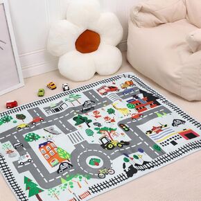 سجادة لعب للأطفال لغرفة اللعب، سجادة تعليمية قابلة للغسل في الفصول الدراسية، سجادة طريق لحياة المدينة للسيارات، خريطة المدينة، سجادة لعب للأطفال الصغار في مرحلة ما قبل المدرسة، سجادة غرفة نوم الأولاد، 31 × 47 بوصة (رمادي) in Kuwait