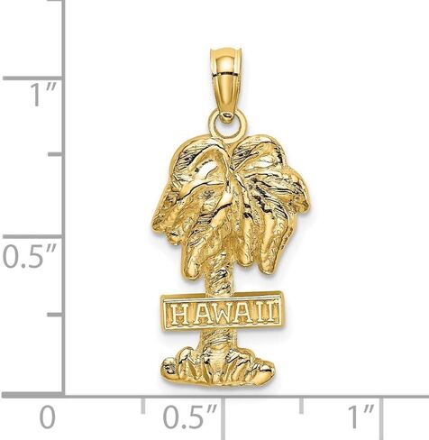 14K Yellow Gold HAWAII Palm Tree Charm in Saudi Arabia