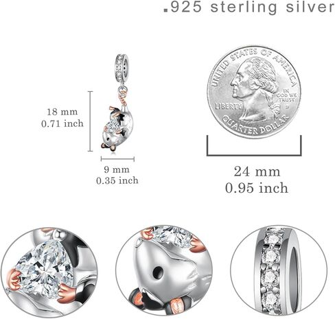 Possum Charm 925 فضة مجوهرات بأشكال حيوانات Opossum Charm للأساور Possum هدايا مجوهرات للنساء in Saudi Arabia