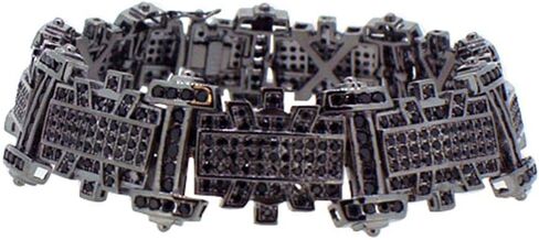 Hip-Hop Bling Chunky Black CZ Micro Pave Iced Out Bracelet in Saudi Arabia