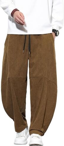 Tripleberly Mens Harem Pants Casual Baggy Japanese Hippie Boho Pants Wide Leg Beach Aladdin Drop Crotch Printed Trousers in Saudi Arabia