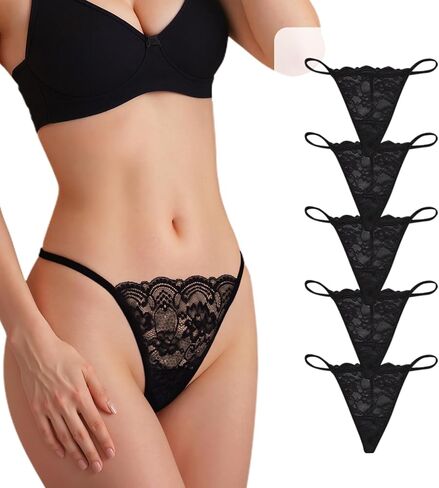 G string Thongs for Women, Seamless Womens Underwear, Sexy Ladies Panties, No Show/Low Rise/5 Pack in Kuwait