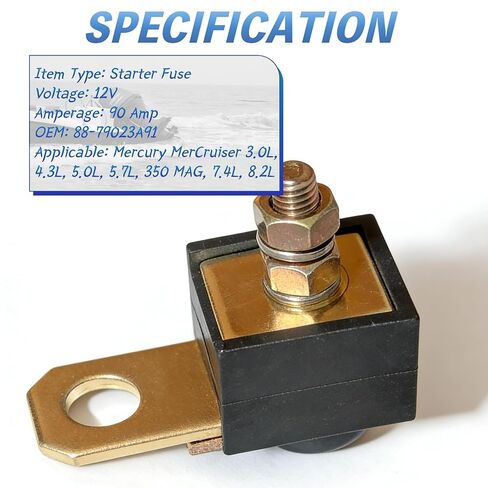 فيوز بدء تشغيل 90 أمبير لمحركات MerCruiser Mercury Marine 3.0L 4.3L 5.7L 350 MAG 7.4L 8.2L بديل مباشر لـ 88-79023A91 18-8220 9-15510 in Kuwait