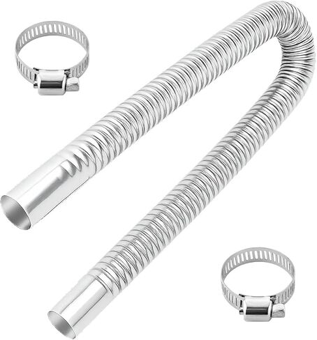 23.6 Inches Stainless Steel Exhaust Hose, 1" ID Generator Exhausts Extension Kit with Hose Clamp, Diesel Air Heater Flexible Exhaust Pipe for Gas Fuel Tank (60cm) in Saudi Arabia