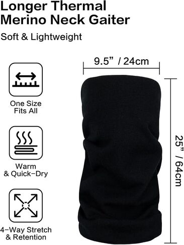 حزمة تزلج شتوية من صوف ميرينو للنساء - طبقة أساسية متوسطة الوزن مجموعة علوية وسفلية حرارية + قناع وجه برقبة من صوف ميرينو 12 اتجاهًا، ماص للرطوبة ودافئ in Kuwait