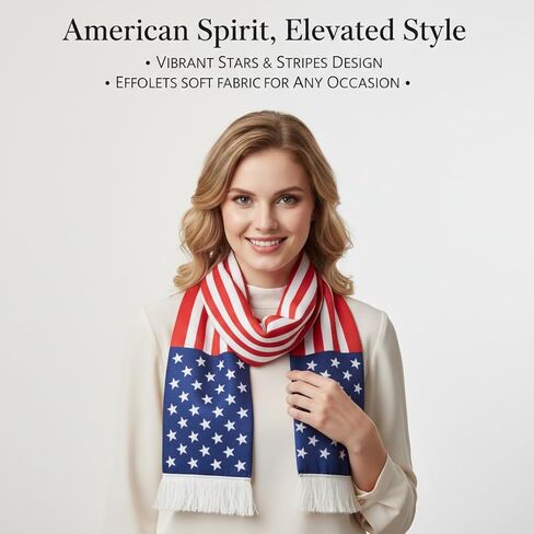 American Flag Scarf Women Men Soft Floral Print Shawl Chiffon Sheer Scarf 55.1 * 6.7 inch in Saudi Arabia