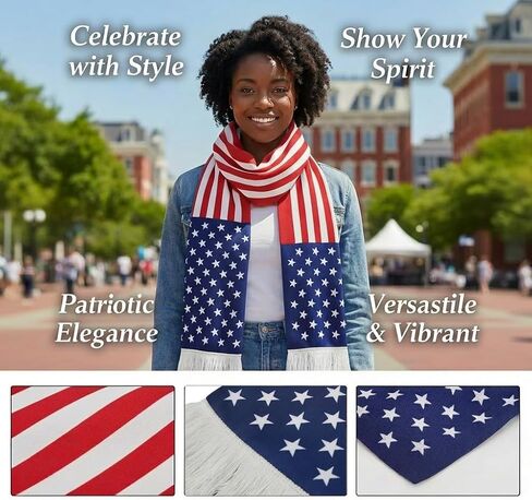 American Flag Scarf Women Men Soft Floral Print Shawl Chiffon Sheer Scarf 55.1 * 6.7 inch in Saudi Arabia