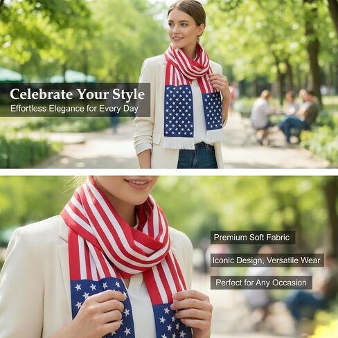 American Flag Scarf Women Men Soft Floral Print Shawl Chiffon Sheer Scarf 55.1 * 6.7 inch in Saudi Arabia