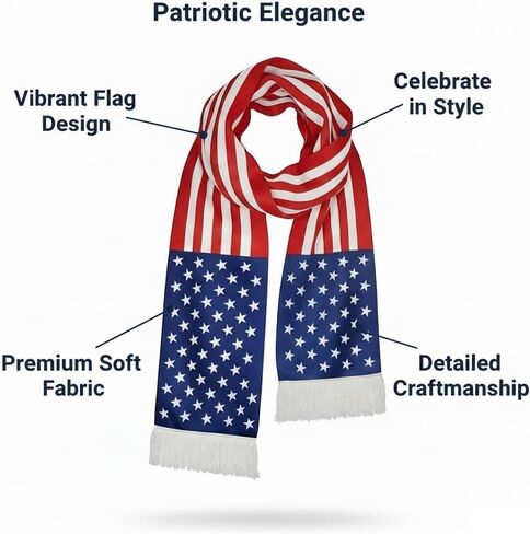 American Flag Scarf Women Men Soft Floral Print Shawl Chiffon Sheer Scarf 55.1 * 6.7 inch in Saudi Arabia