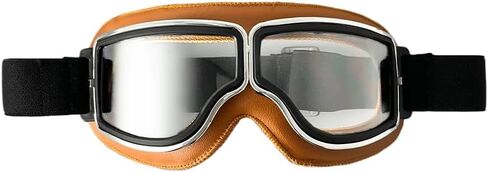Foldable Retro Pilot Motorcycle Goggles - Half Helmet Compatible Design for Men & Women with Wind & Dust Protection in Saudi Arabia