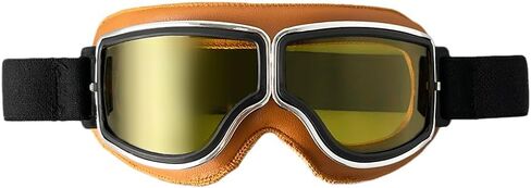 Foldable Retro Pilot Motorcycle Goggles - Half Helmet Compatible Design for Men & Women with Wind & Dust Protection in Saudi Arabia
