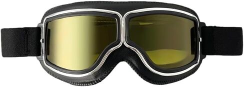 Foldable Retro Pilot Motorcycle Goggles - Half Helmet Compatible Design for Men & Women with Wind & Dust Protection in Saudi Arabia