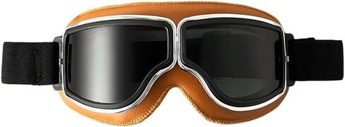 Foldable Retro Pilot Motorcycle Goggles - Half Helmet Compatible Design for Men & Women with Wind & Dust Protection in Saudi Arabia