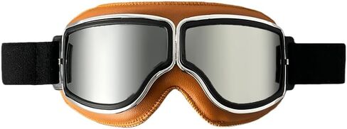 Foldable Retro Pilot Motorcycle Goggles - Half Helmet Compatible Design for Men & Women with Wind & Dust Protection in Saudi Arabia