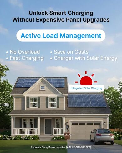 Home EV Charger Level 2, Active Load Management, Solar Charging Modes, OCPP Compatible & Future-Proof, 50A Hardwired EVSE with J1772 Connector in Saudi Arabia