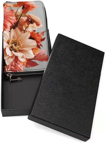 Long Wallet Waterproof PU Zipper Wallets, Bouquet of Flowers Printed Large Capacity Ladies Travel Purse WristletTravle Wallet in Saudi Arabia
