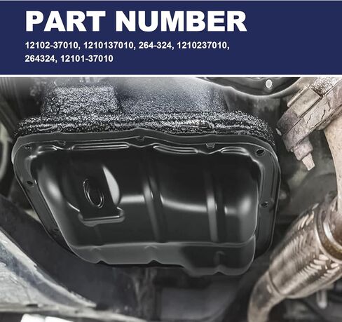 Lower Engine Oil Pan Sump with Drain Plug Compatible with Toyota Corolla L4 1.8L Sedan 2009-2019, Prius V L4 1.8L Wagon 2012-2018, Scion iM L41.8L Hatchback 2016 etc, Replace OE# 264-324 in Saudi Arabia