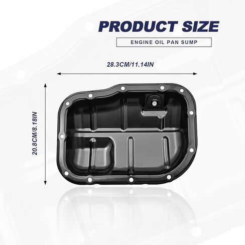 Lower Engine Oil Pan Sump with Drain Plug Compatible with Toyota Corolla L4 1.8L Sedan 2009-2019, Prius V L4 1.8L Wagon 2012-2018, Scion iM L41.8L Hatchback 2016 etc, Replace OE# 264-324 in Saudi Arabia