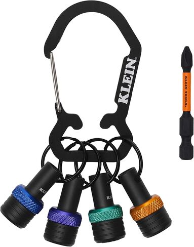 مجموعة سلسلة مفاتيح حامل لقم 5 قطع من كلاين تولز K33850، تنظم وتخزن لقم محرك سداسية مقاس 1/4 بوصة، ومرفق حلقة تسلق، وأشرطة ملونة لسهولة التعرف عليها in Kuwait