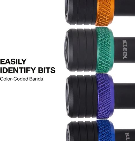 مجموعة سلسلة مفاتيح حامل لقم 5 قطع من كلاين تولز K33850، تنظم وتخزن لقم محرك سداسية مقاس 1/4 بوصة، ومرفق حلقة تسلق، وأشرطة ملونة لسهولة التعرف عليها in Kuwait