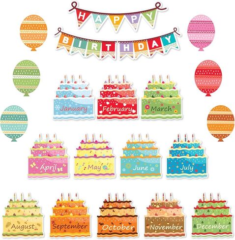 Mr. Pen- Happy Birthday Bulletin Board Set, 20 pcs, Bulletin Board Decorations, Birthday Board Classroom, Birthday Bulletin Board Decorations, Classroom Birthday, Classroom Decorations, Birthday Board in Kuwait