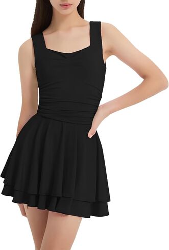 EXARUS Girls Dress Mini/Maxi Teen Padded Flowy Ruffle Ruched Swing Sleeveless Summer Dresses Graduation Dance 8-14Y in Saudi Arabia
