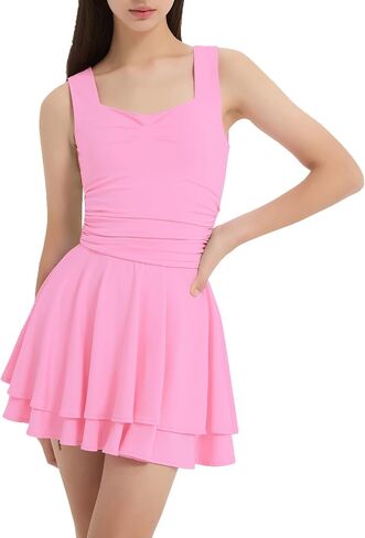 EXARUS Girls Dress Mini/Maxi Teen Padded Flowy Ruffle Ruched Swing Sleeveless Summer Dresses Graduation Dance 8-14Y in Saudi Arabia