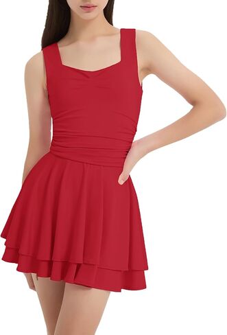 EXARUS Girls Dress Mini/Maxi Teen Padded Flowy Ruffle Ruched Swing Sleeveless Summer Dresses Graduation Dance 8-14Y in Saudi Arabia