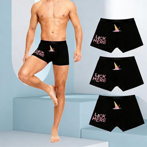 Mens Boxer Briefs, Funny Graphic Underwear, Stretch Trunk Style, Elastic Waistband, Smooth Feel Mens Underwear for Daily Wear in Saudi Arabia